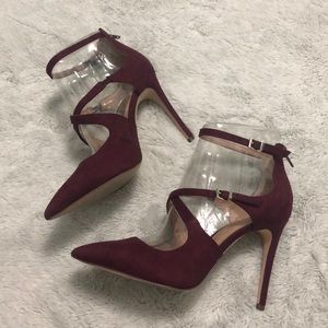 Call it Spring Burgundy Strappy Heels
